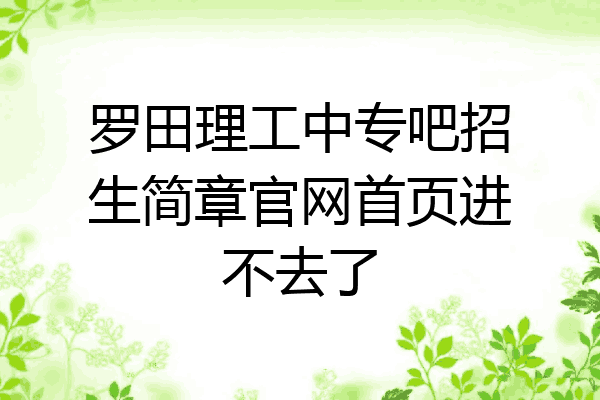 罗田理工中专吧招生简章官网首页进不去了