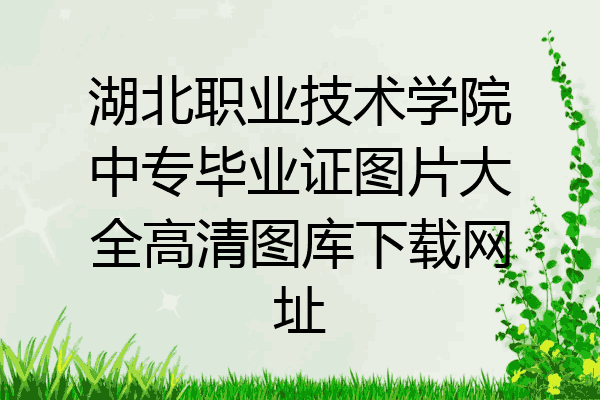 湖北职业技术学院中专毕业证图片大全高清图库下载网址