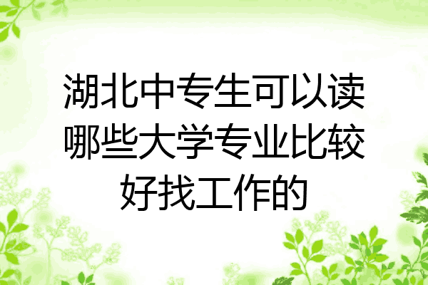 湖北中专生可以读哪些大学专业比较好找工作的