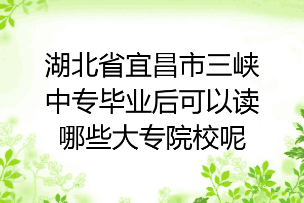 湖北省宜昌市三峡中专毕业后可以读哪些大专院校呢