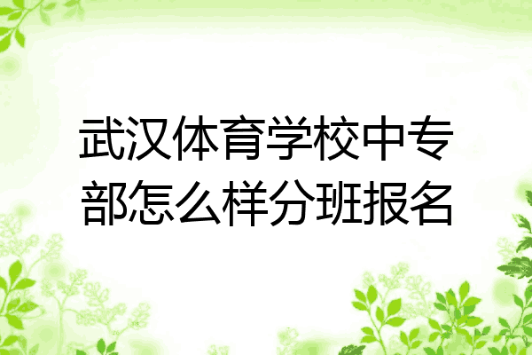 武汉体育学校中专部怎么样分班报名