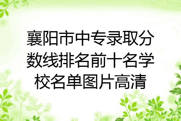 襄阳市中专录取分数线排名前十名学校名单图片高清