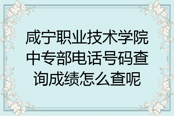 咸宁职业技术学院中专部电话号码查询成绩怎么查呢