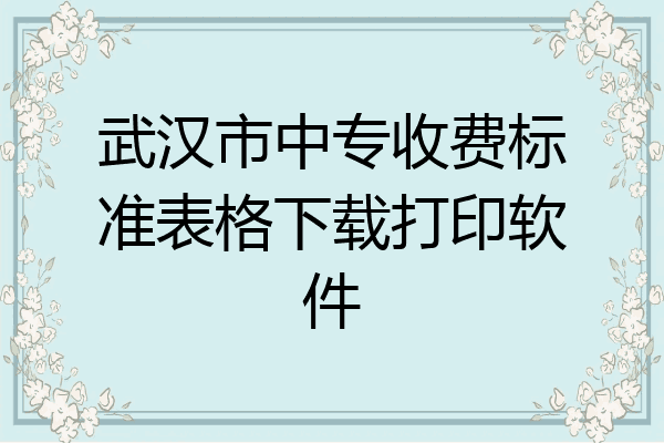 武汉市中专收费标准表格下载打印软件