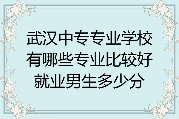 武汉中专专业学校有哪些专业比较好就业男生多少分