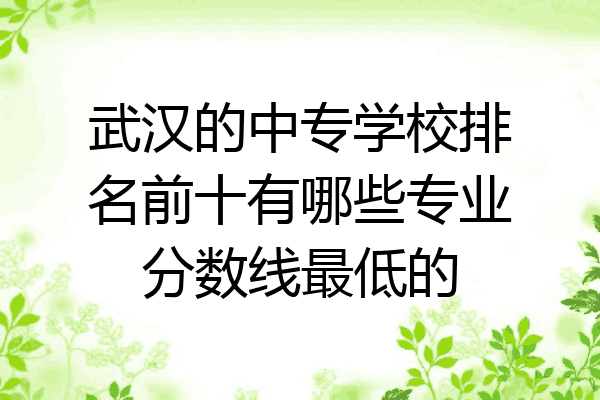 武汉的中专学校排名前十有哪些专业分数线最低的
