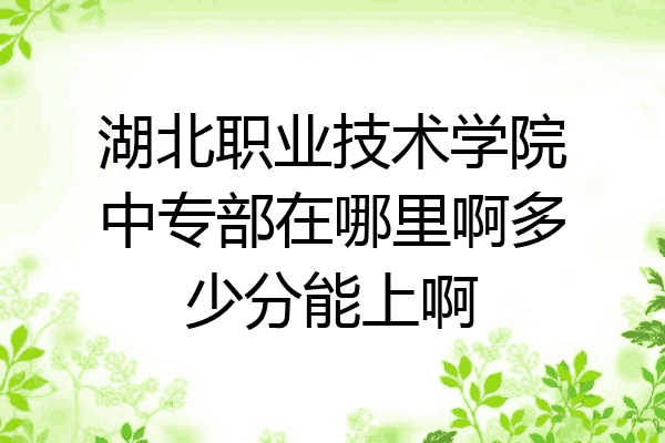 湖北职业技术学院中专部在哪里啊多少分能上啊