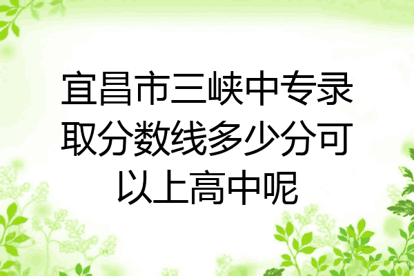 宜昌市三峡中专录取分数线多少分可以上高中呢