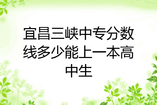 宜昌三峡中专分数线多少能上一本高中生