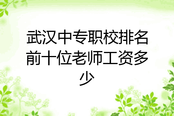 武汉中专职校排名前十位老师工资多少