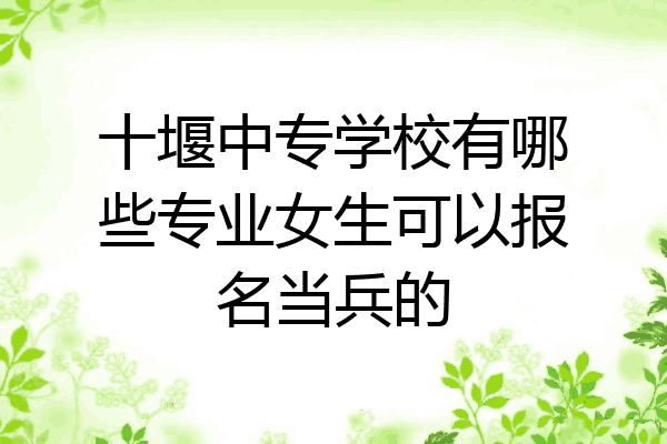十堰中专学校有哪些专业女生可以报名当兵的