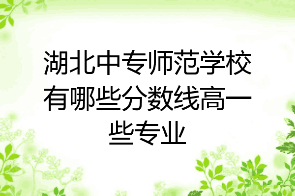 湖北中专师范学校有哪些分数线高一些专业
