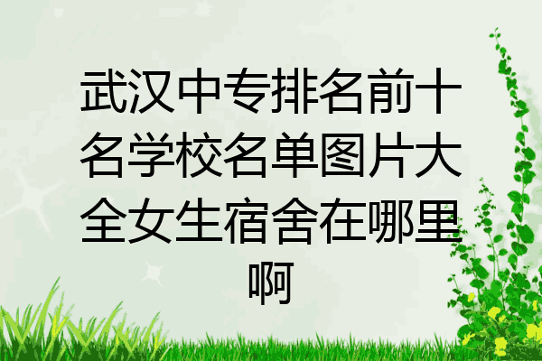 武汉中专排名前十名学校名单图片大全女生宿舍在哪里啊