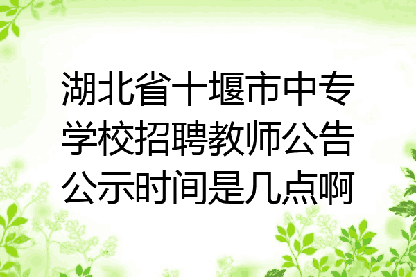 湖北省十堰市中专学校招聘教师公告公示时间是几点啊