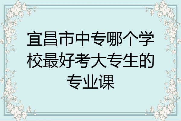 宜昌市中专哪个学校最好考大专生的专业课