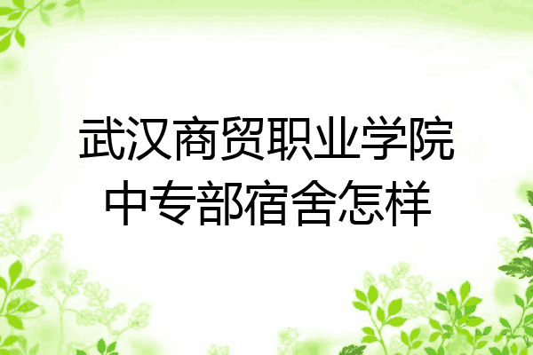 武汉商贸职业学院中专部宿舍怎样
