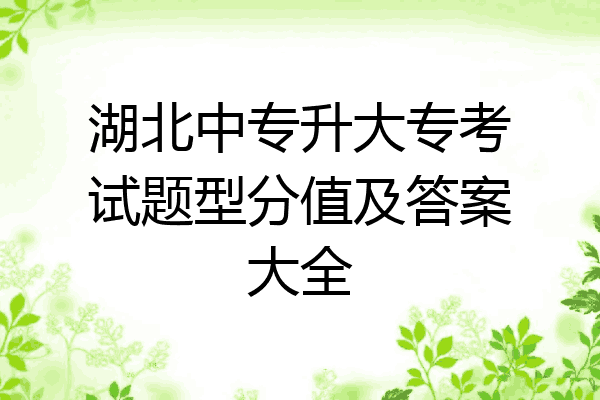 湖北中专升大专考试题型分值及答案大全