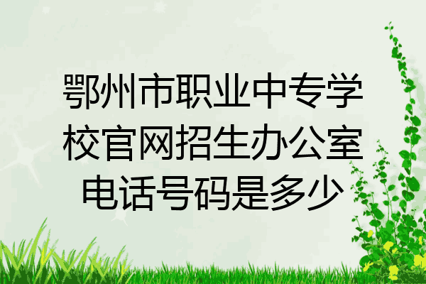 鄂州市职业中专学校官网招生办公室电话号码是多少