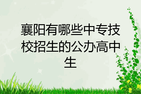 襄阳有哪些中专技校招生的公办高中生