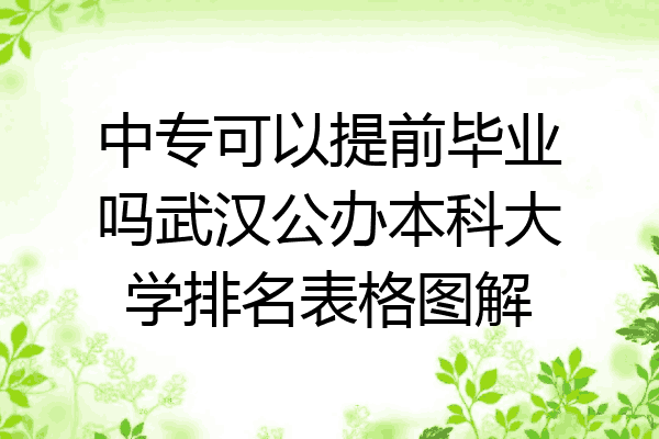 中专可以提前毕业吗武汉公办本科大学排名表格图解