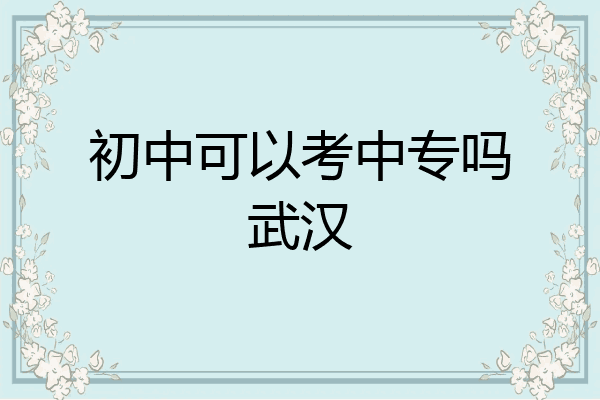 初中可以考中专吗武汉