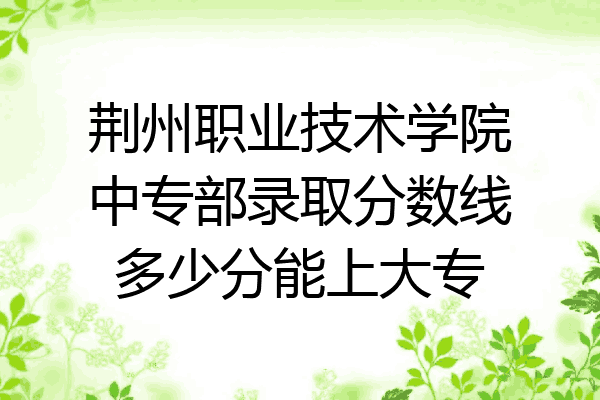 荆州职业技术学院中专部录取分数线多少分能上大专