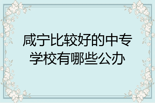 咸宁比较好的中专学校有哪些公办