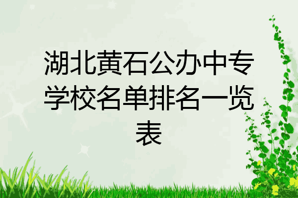 湖北黄石公办中专学校名单排名一览表