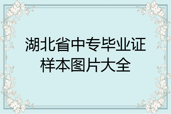 湖北省中专毕业证样本图片大全