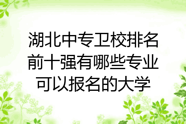 湖北中专卫校排名前十强有哪些专业可以报名的大学