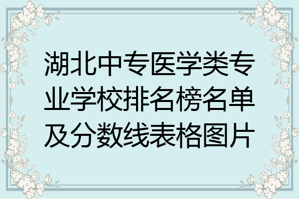 湖北中专医学类专业学校排名榜名单及分数线表格图片