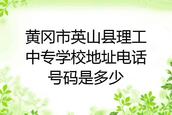 黄冈市英山县理工中专学校地址电话号码是多少