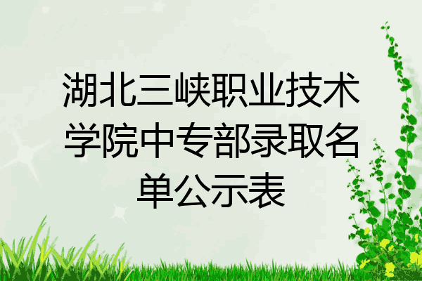 湖北三峡职业技术学院中专部录取名单公示表