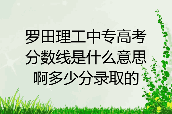 罗田理工中专高考分数线是什么意思啊多少分录取的