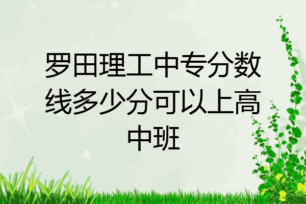 罗田理工中专分数线多少分可以上高中班