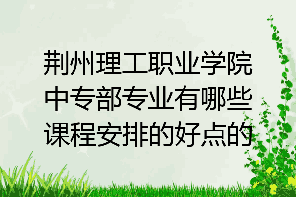 荆州理工职业学院中专部专业有哪些课程安排的好点的