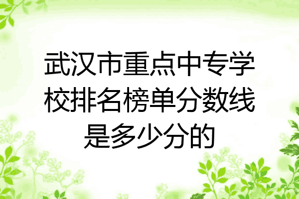 武汉市重点中专学校排名榜单分数线是多少分的