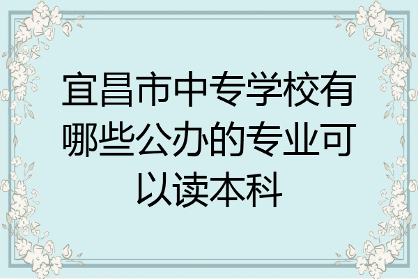 宜昌市中专学校有哪些公办的专业可以读本科