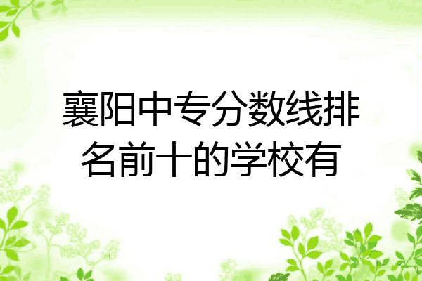 襄阳中专分数线排名前十的学校有