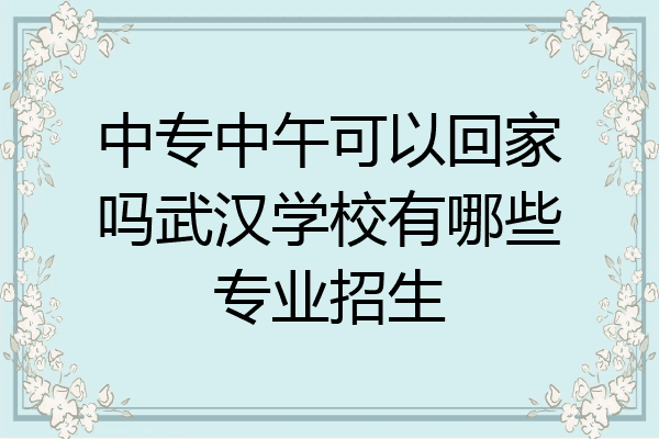 中专中午可以回家吗武汉学校有哪些专业招生