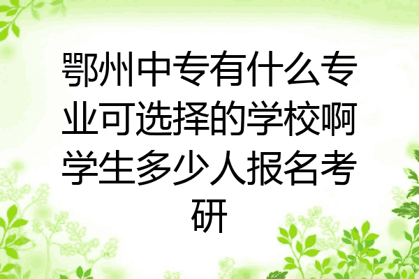 鄂州中专有什么专业可选择的学校啊学生多少人报名考研