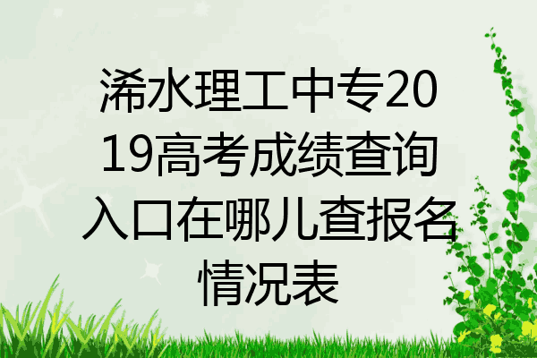 浠水理工中专2019高考成绩查询入口在哪儿查报名情况表