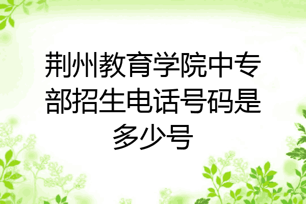 荆州教育学院中专部招生电话号码是多少号