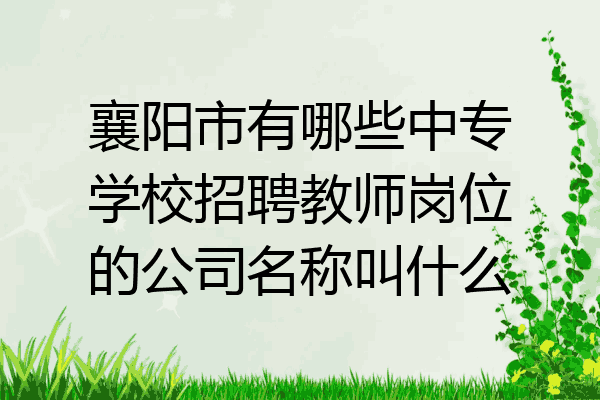 襄阳市有哪些中专学校招聘教师岗位的公司名称叫什么