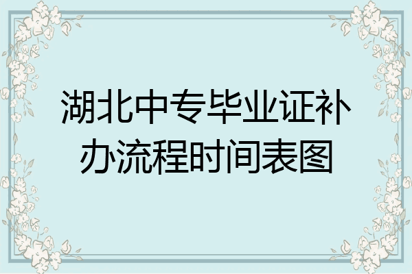 湖北中专毕业证补办流程时间表图