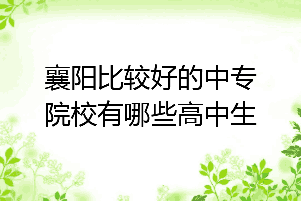 襄阳比较好的中专院校有哪些高中生