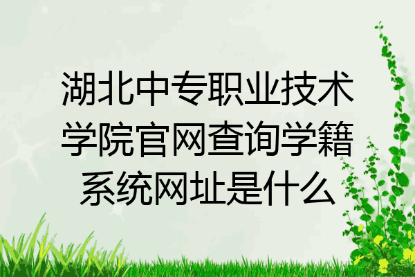 湖北中专职业技术学院官网查询学籍系统网址是什么