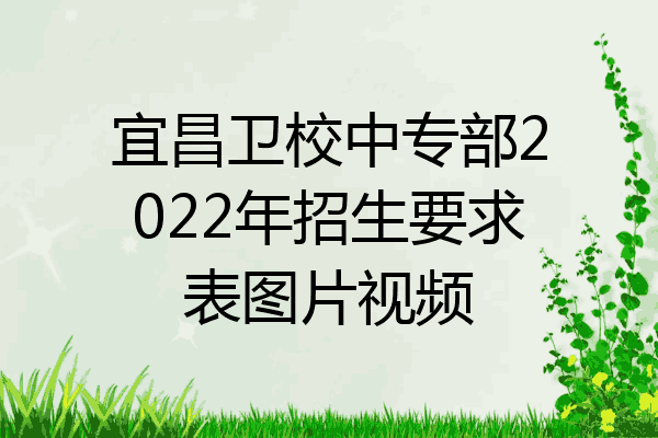 宜昌卫校中专部2022年招生要求表图片视频