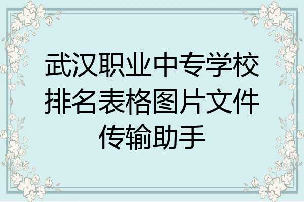 武汉职业中专学校排名表格图片文件传输助手