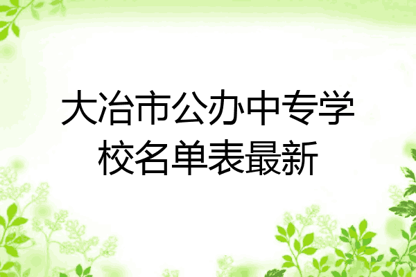 大冶市公办中专学校名单表最新